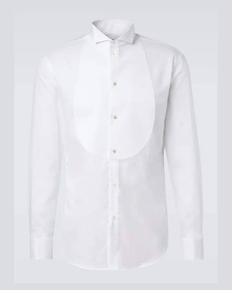 Giorgio Armani Hemd aus Baumwollpopeline Weiß