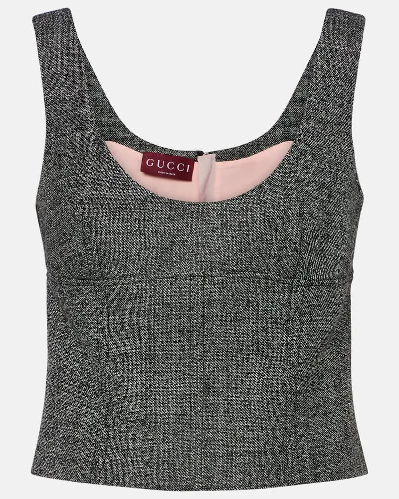 Gucci Cropped-Top aus Wolle Grau