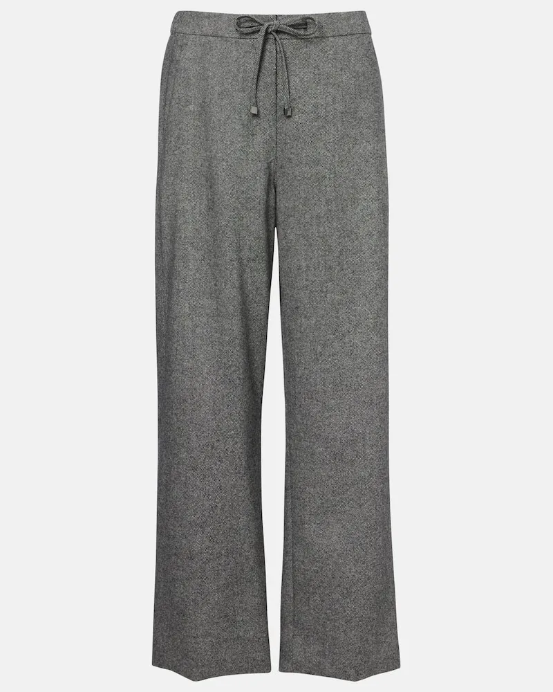 Max Mara Hose Livio aus Wolle und Kaschmir Schwarz