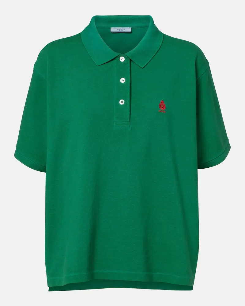 Prada Polohemd aus Baumwoll-Piqué Grün