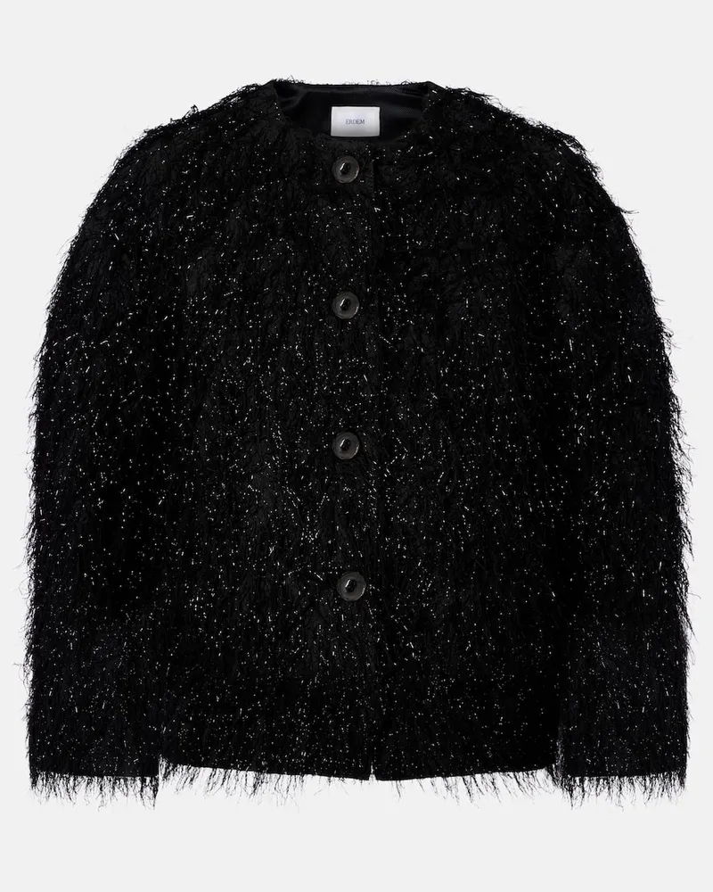 Erdem Jacke aus Fil Coupé Schwarz