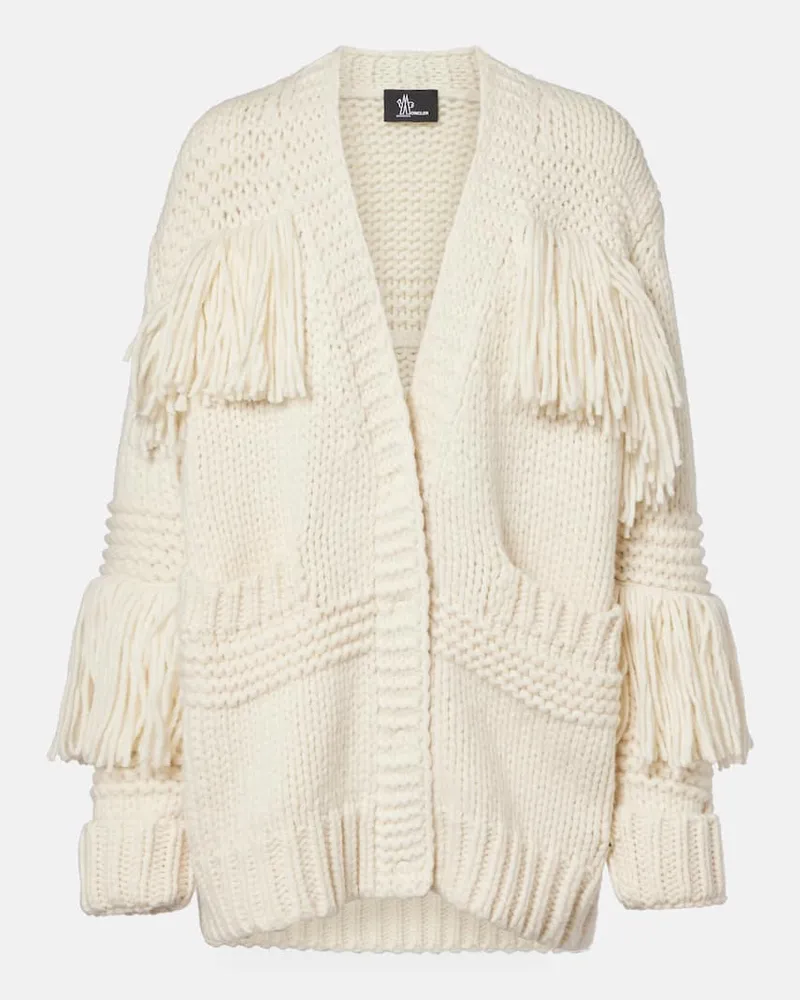 Moncler Cardigan aus einem Wollgemisch Weiß