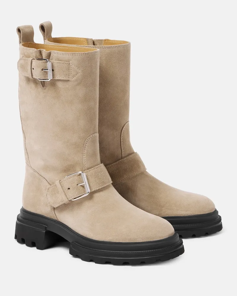 Hogan Chelsea Boots aus Veloursleder Beige