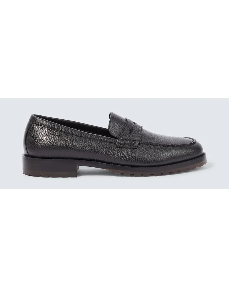 Manolo Blahnik Loafers Randy aus Leder Schwarz
