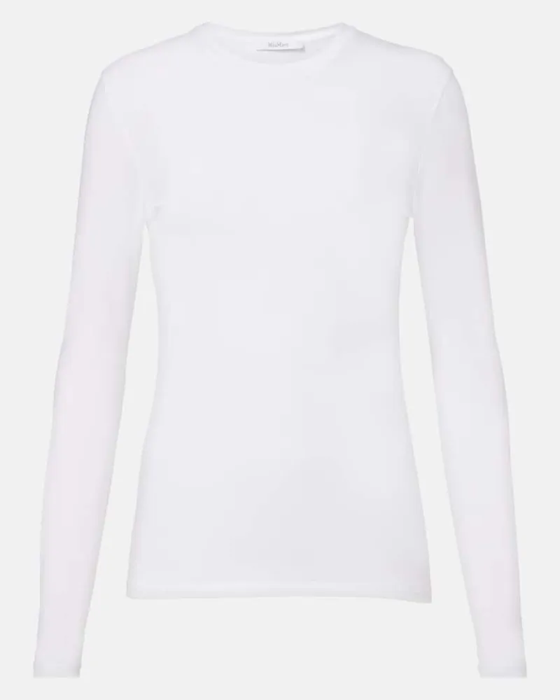 Max Mara Longsleeve Setzensia aus Jersey Weiß