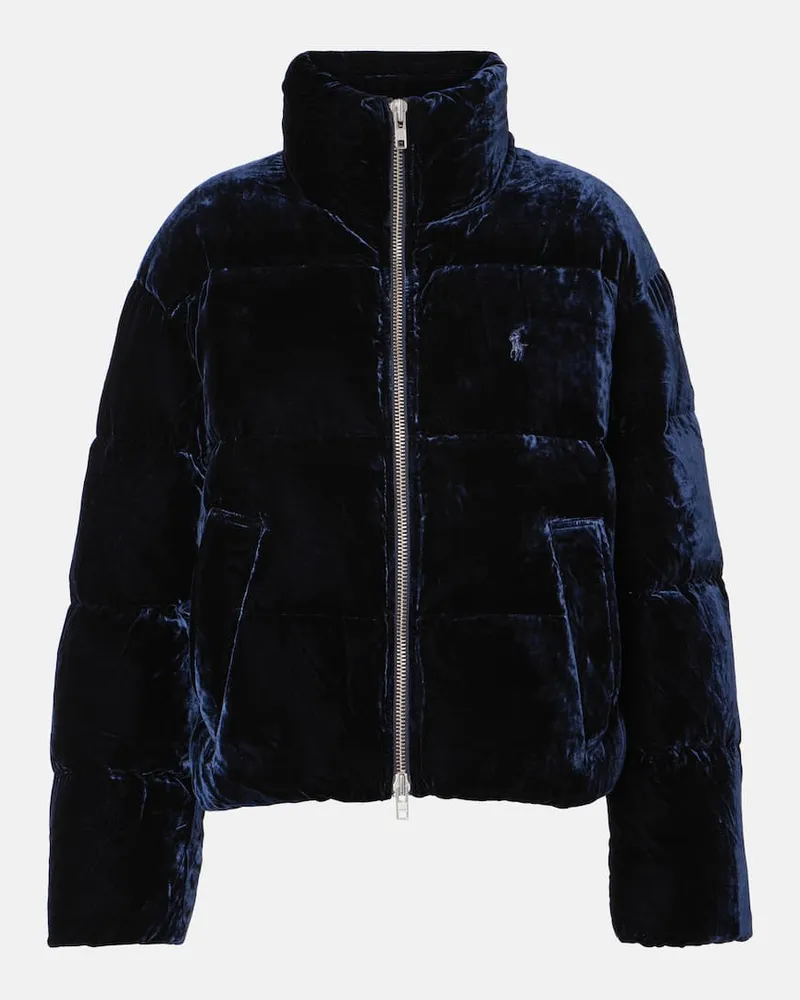 Ralph Lauren Daunenjacke aus Samt Blau