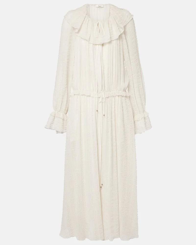 Chloé Chloé Maxikleid aus einem Seidengemisch Weiß