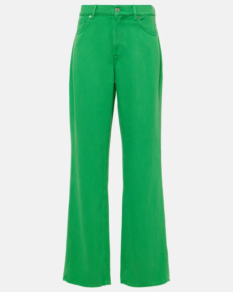 7 for all mankind High-Rise Straight Jeans Tess Grã¼n
