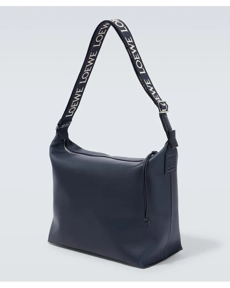 Loewe Messenger Bag Cubi aus Leder Blau