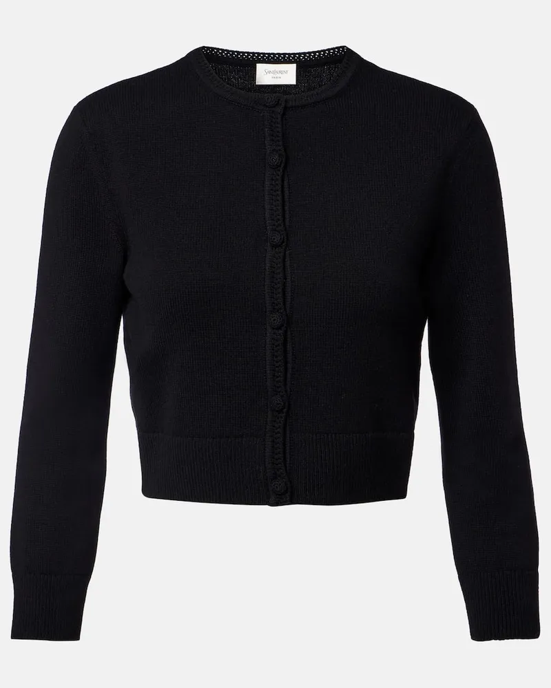 Saint Laurent Cardigan aus Wolle Schwarz
