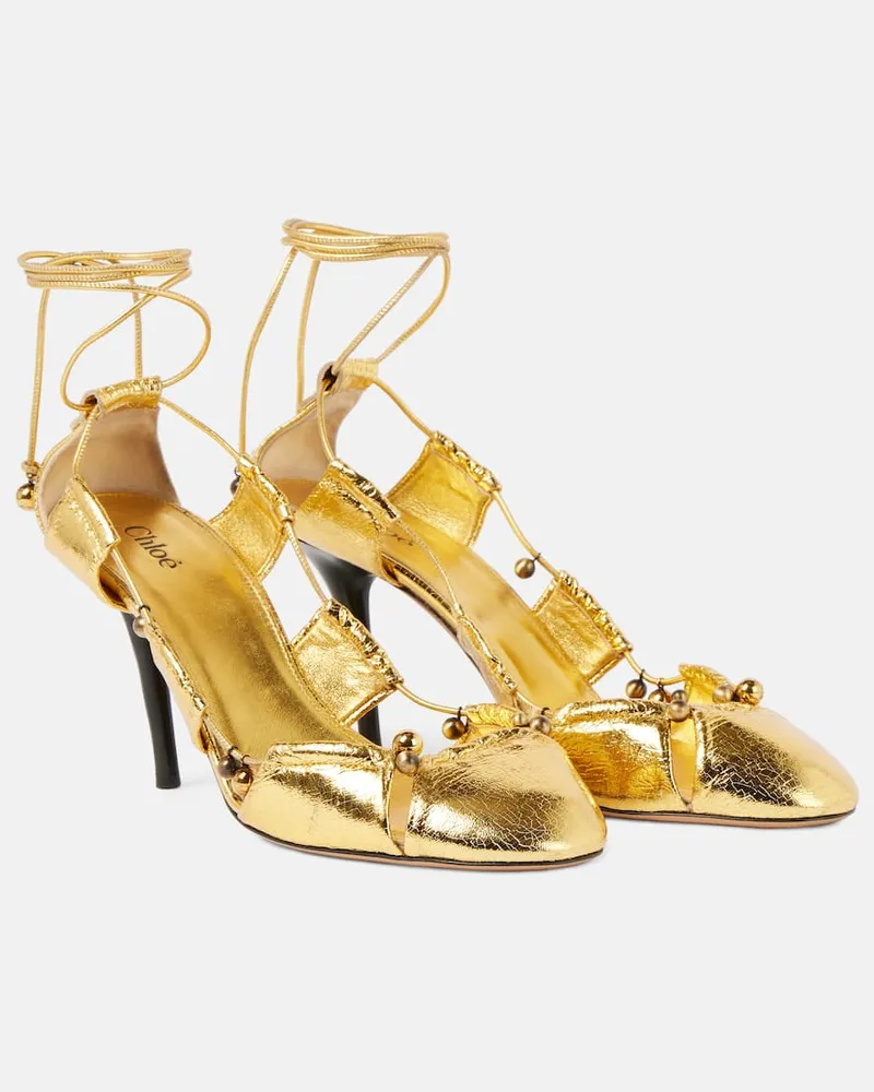Chloé Chloé Pumps Luna aus Metallic-Leder Gold