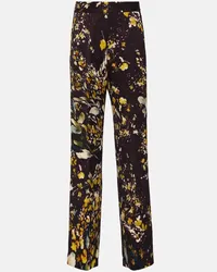 Dries van Noten Gerade High-Rise-Hose Lila