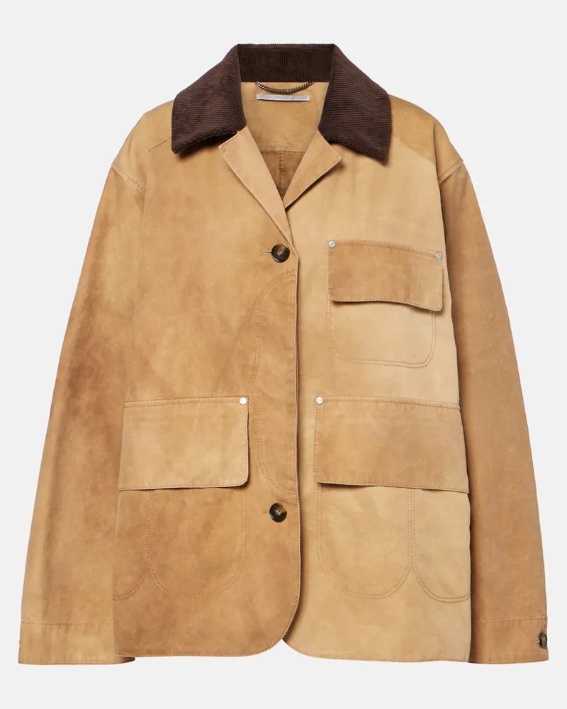 Stella McCartney Feldjacke aus Baumwolle mit Cord Braun