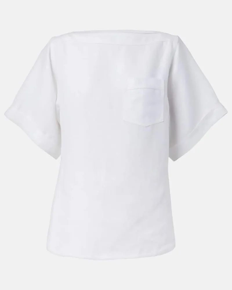 Loro Piana T-Shirt aus Leinen Weiß