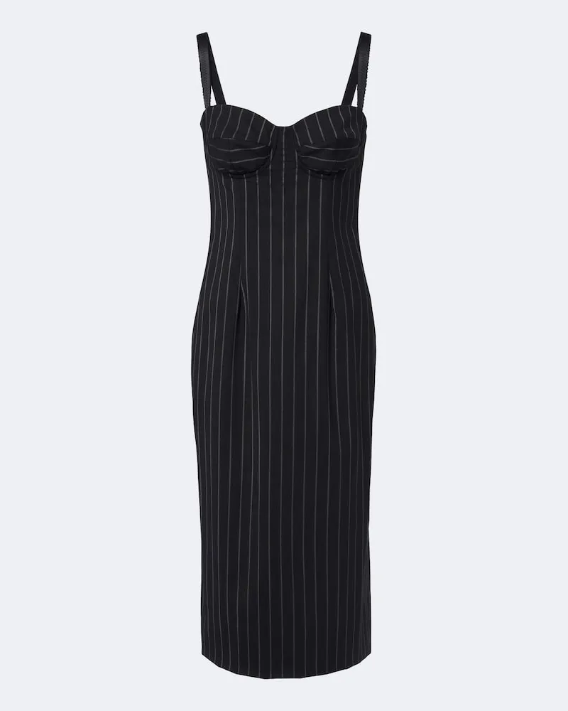 Dolce & Gabbana Bustier-Kleid aus einem Wollgemisch Schwarz