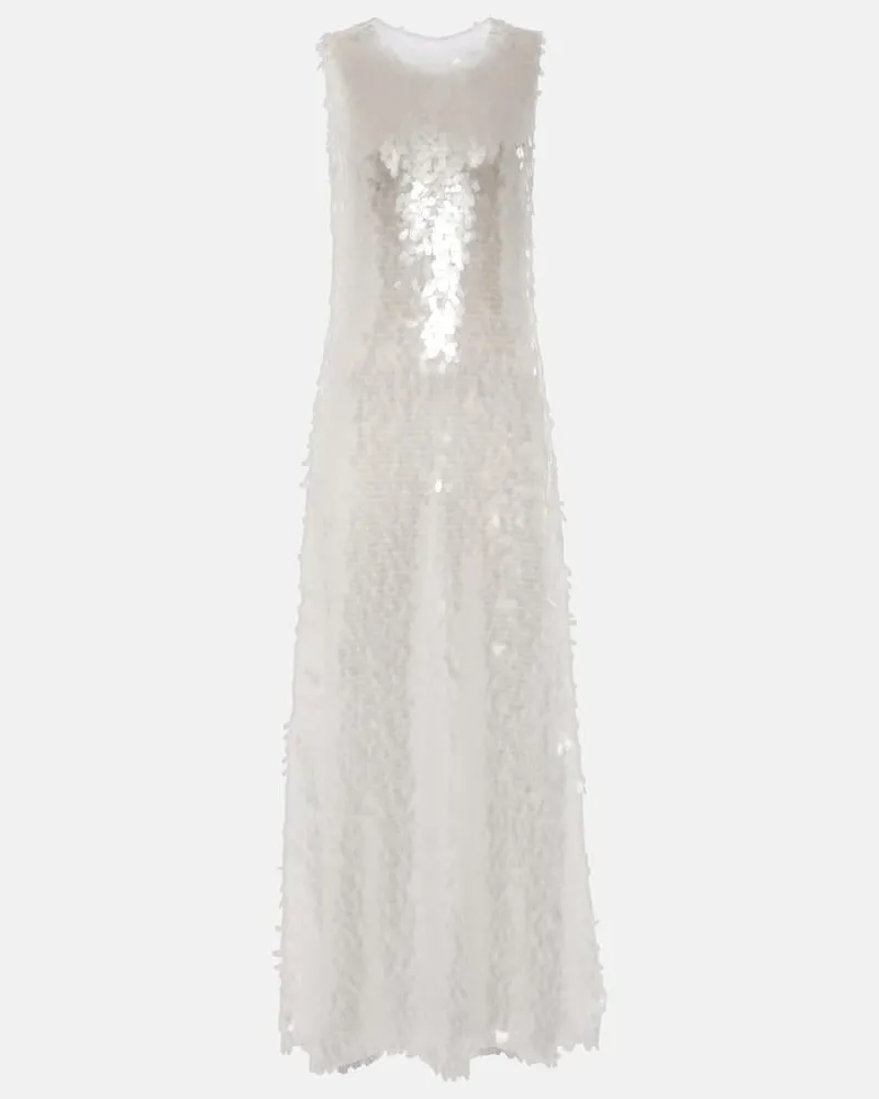 Norma Kamali Maxikleid mit Pailletten Transparent