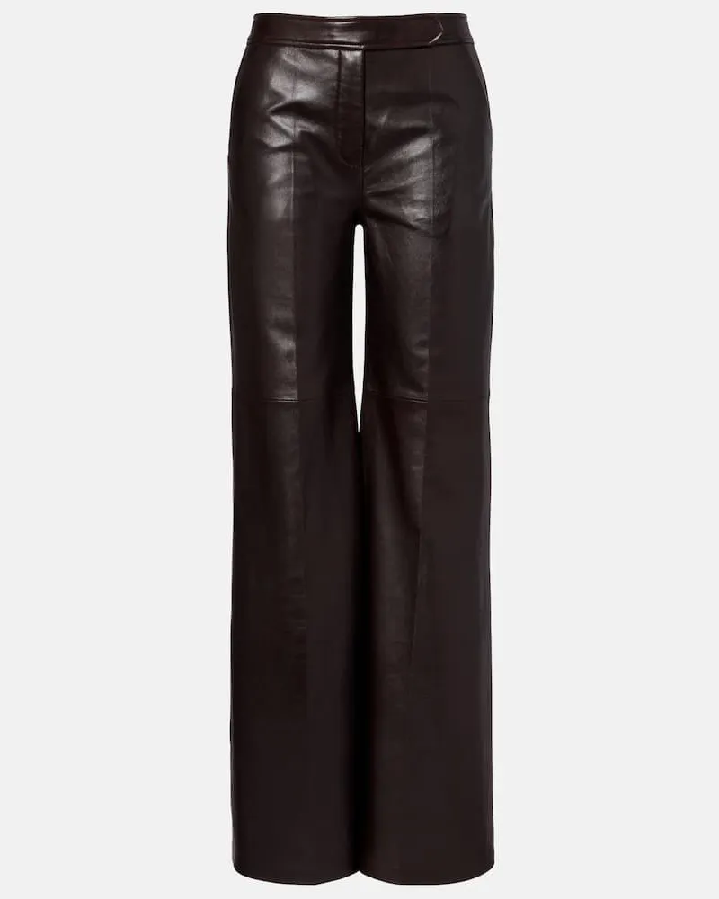 Dorothee Schumacher High-Rise-Schlaghose aus Leder Braun