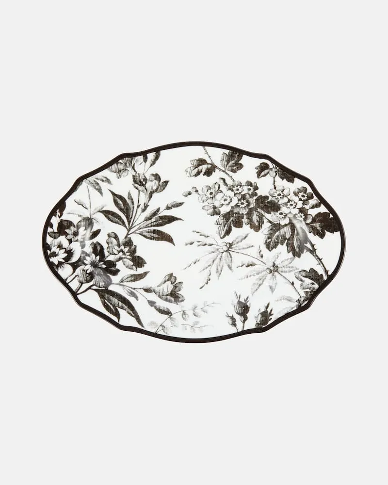 Gucci Servierplatte Herbarium Weiß