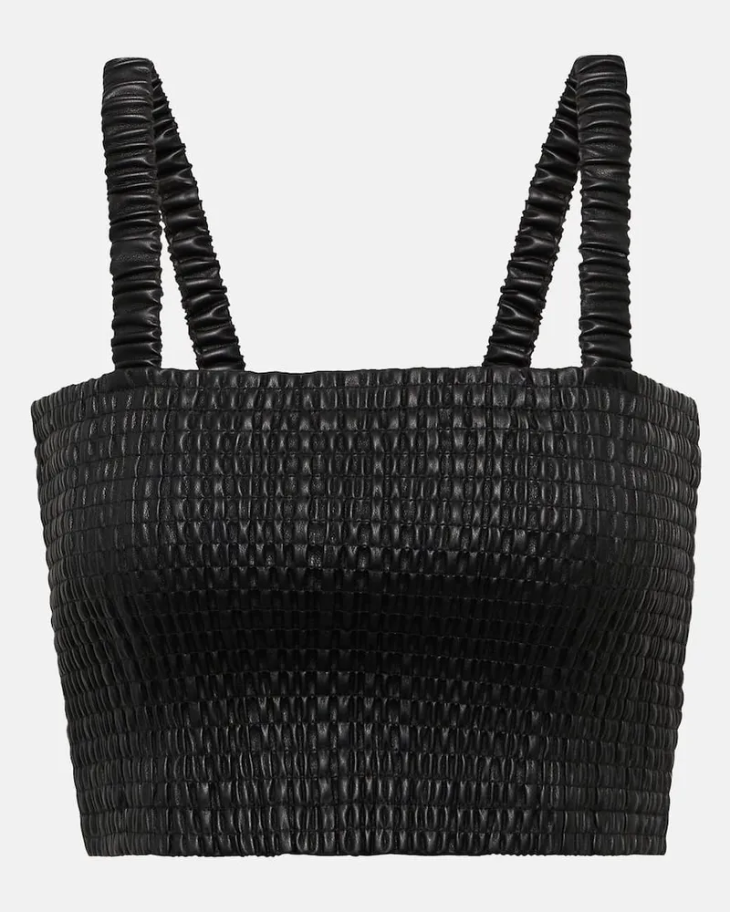 Proenza Schouler White Label Cropped-Top aus Lederimitat Schwarz
