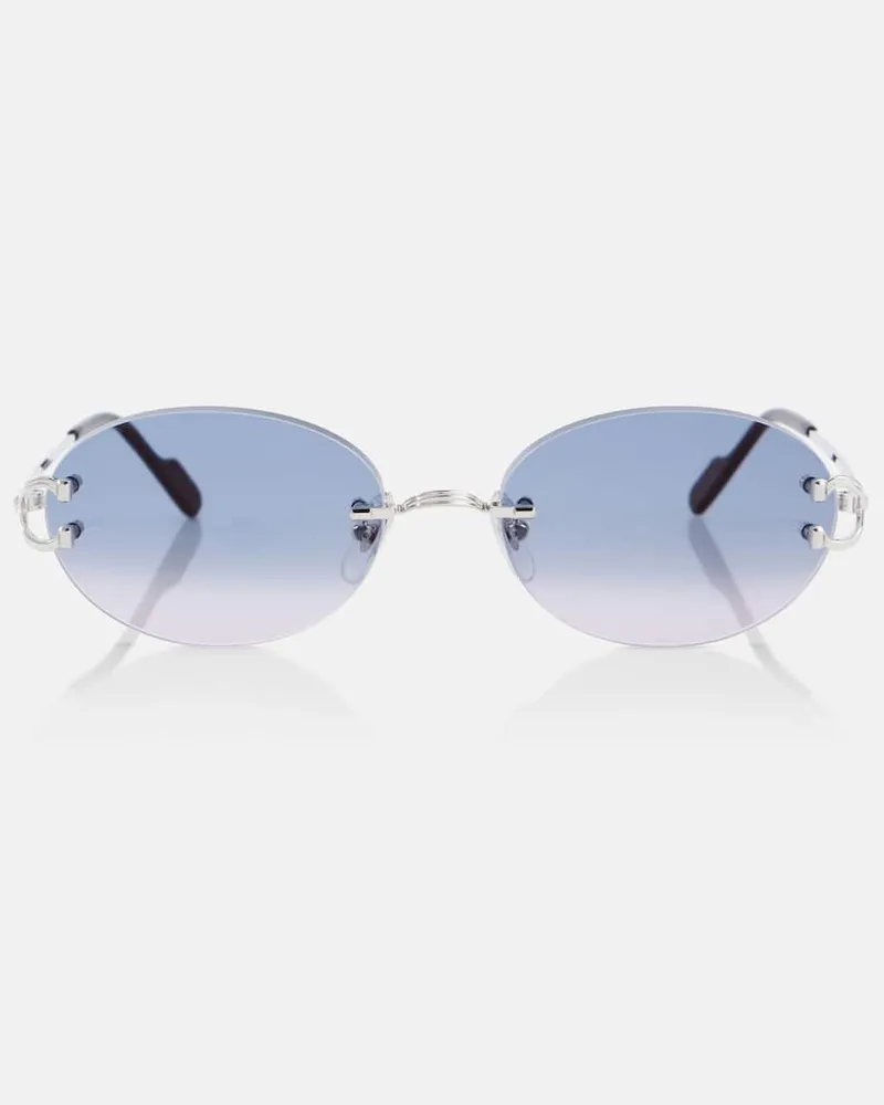 Cartier Ovale Sonnenbrille Classic C De Cartier Blau