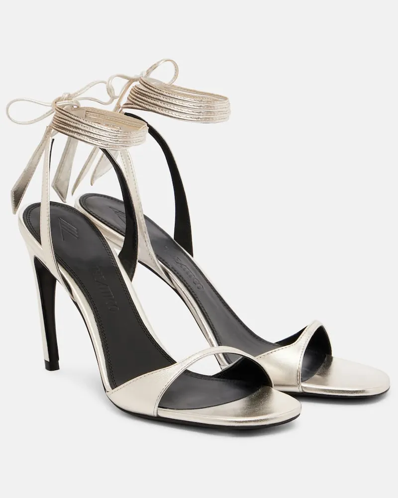ATTICO Slingback-Sandalen Ora 95 aus Metallic-Leder Silber