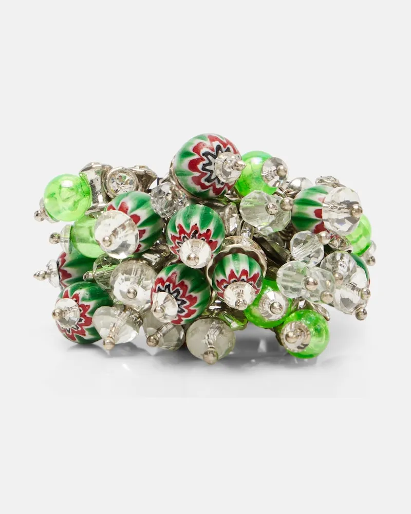 Dries van Noten Ring mit Kristallen Silber