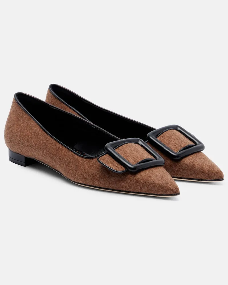Manolo Blahnik Ballerinas Maysale Braun