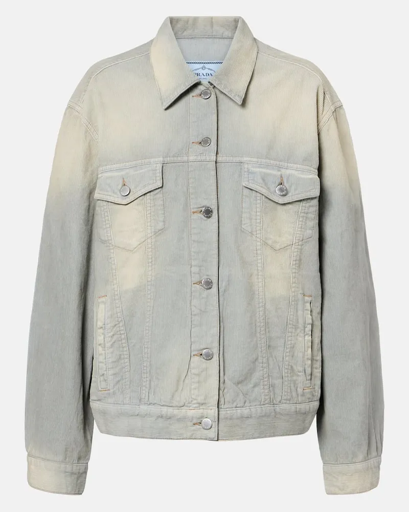 Prada Jacke aus Baumwollcord Blau