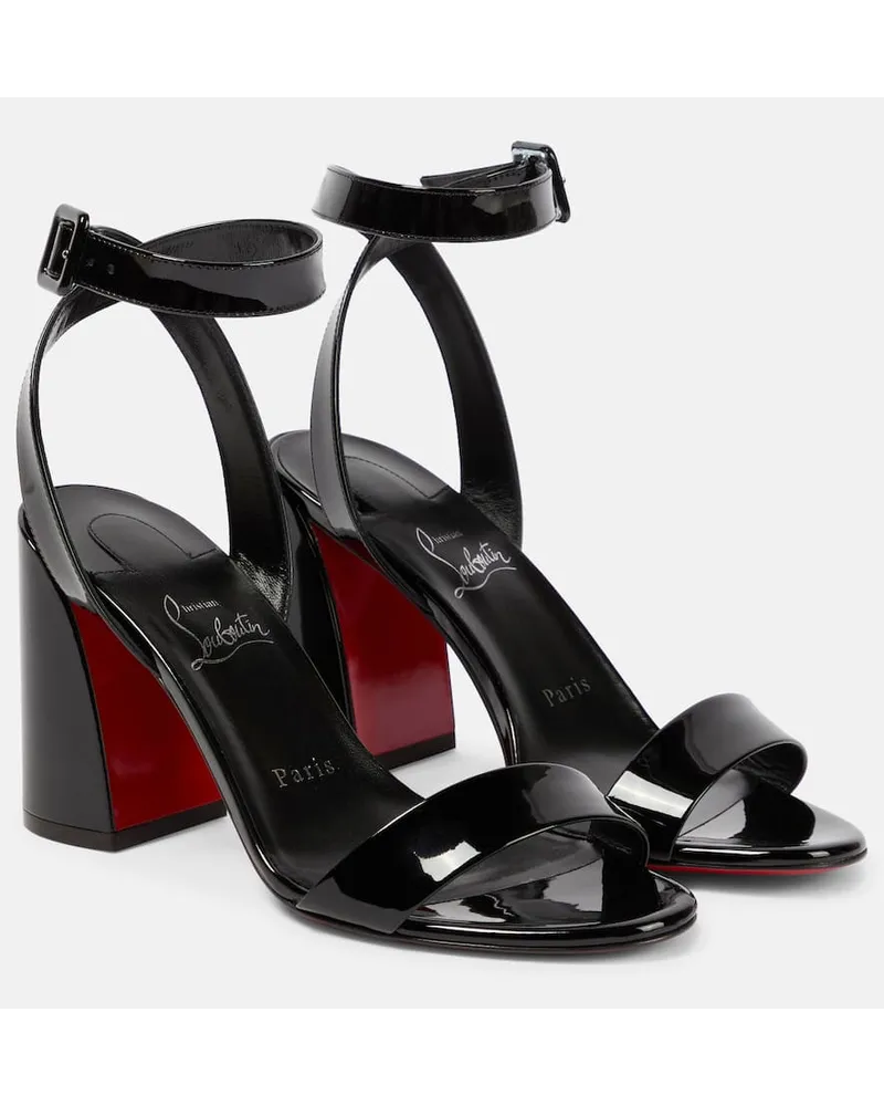 Christian Louboutin Sandalen Miss Sabina 85 aus Lackleder Schwarz