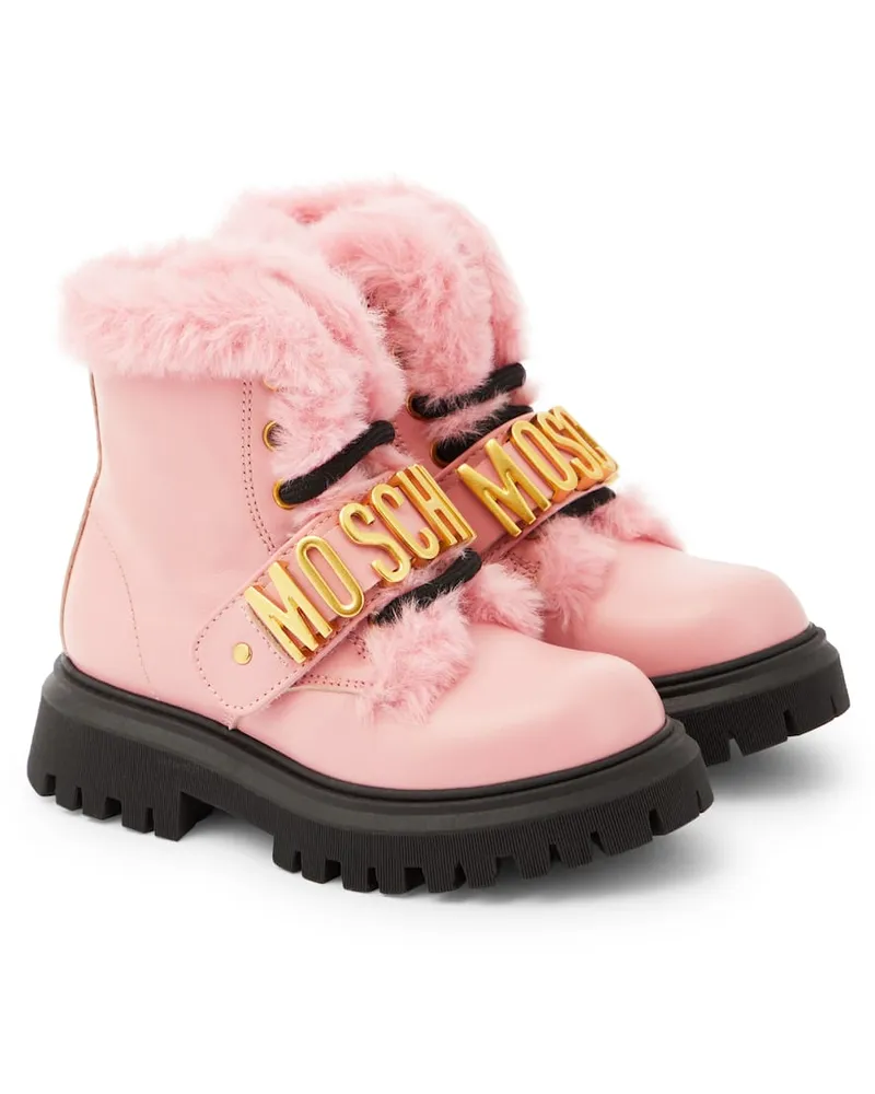 Moschino Stiefel aus Leder Pink