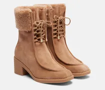 Ankle Boots Hali aus Veloursleder mit Shearling