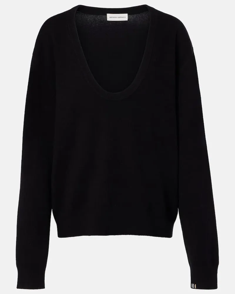 extreme cashmere Pullover N°424 Jacob aus einem Kaschmirgemisch Schwarz