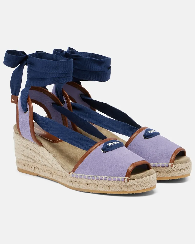 Versace Espadrille-Sandalen Lola mit Veloursleder Violett