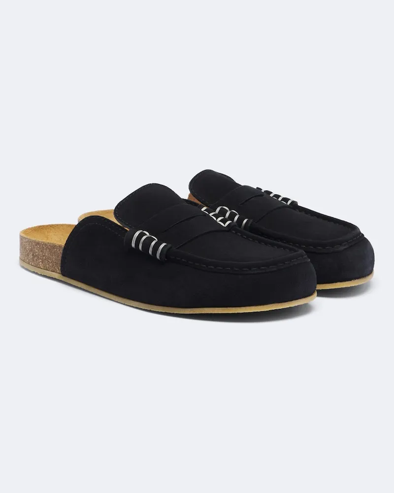 J.W.Anderson Mules Stitch aus Veloursleder Blau