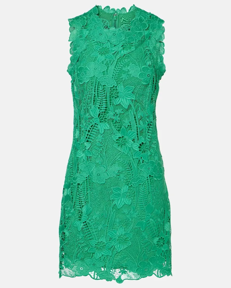 Monique Lhuillier Minikleid aus Spitze Grün