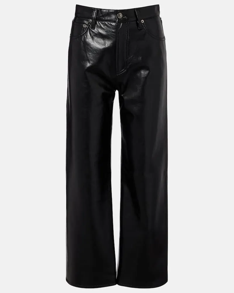 AGOLDE Weite High-Rise-Hose Ren Schwarz
