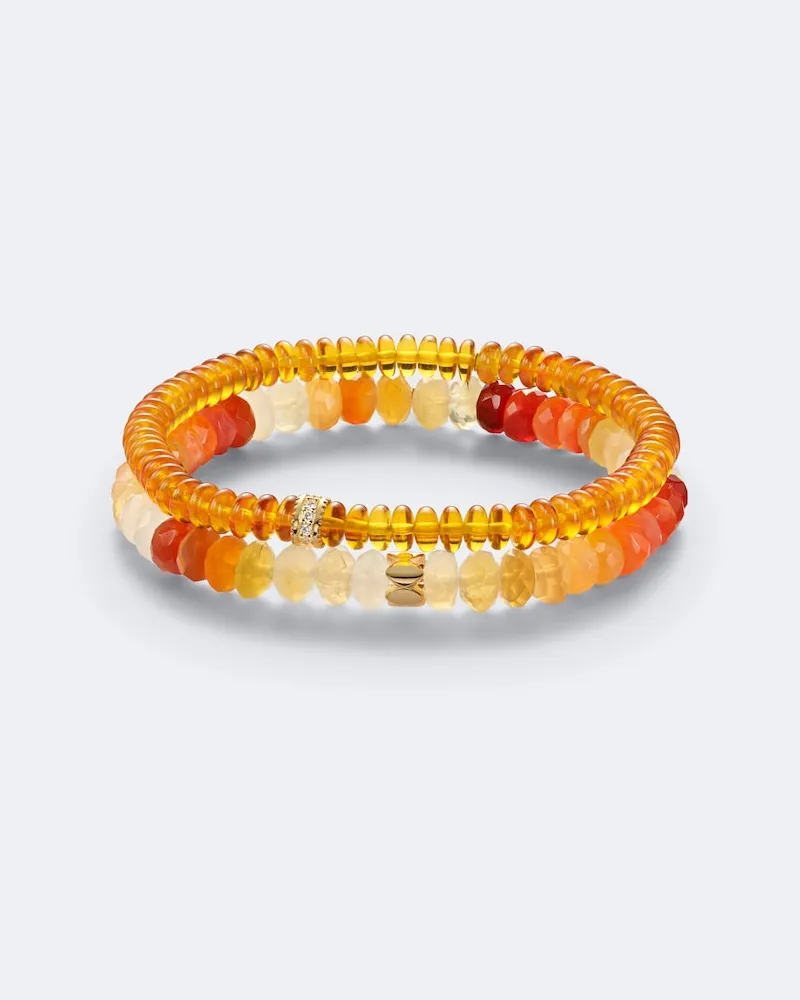 Sydney Evan Armband mit 14kt Gelbgold, Diamanten und Edelsteinen Orange