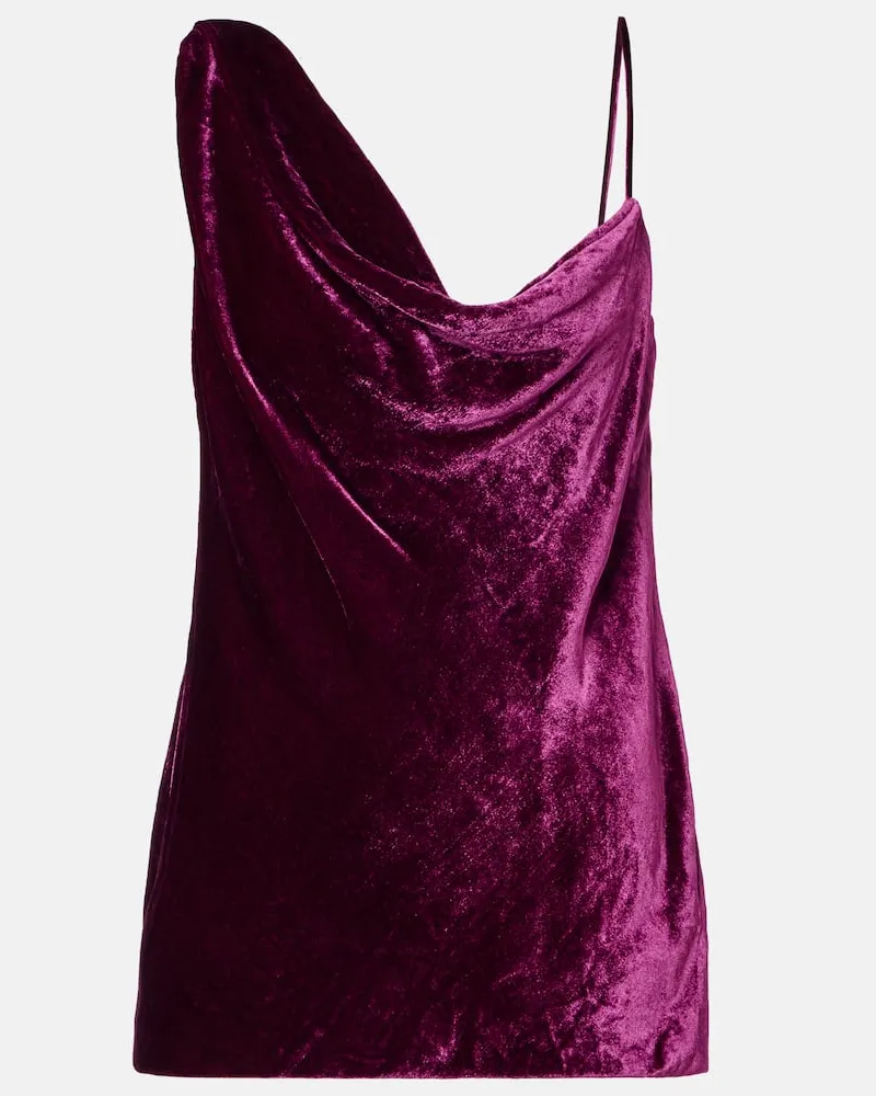 Dries van Noten Top aus Samt Violett
