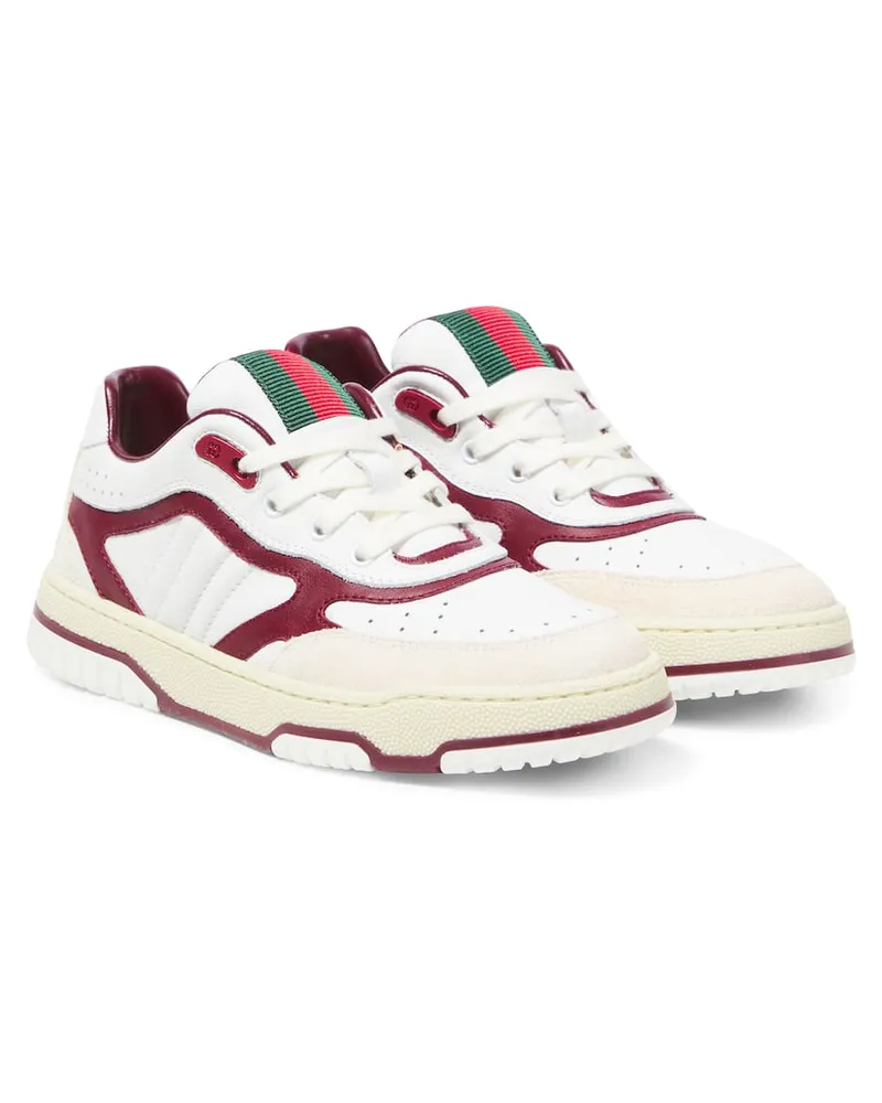 Gucci Sneakers Re-Web aus Leder mit Veloursleder Multicolor