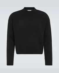 AMI Paris Cropped-Pullover aus Wolle und Kaschmir Schwarz