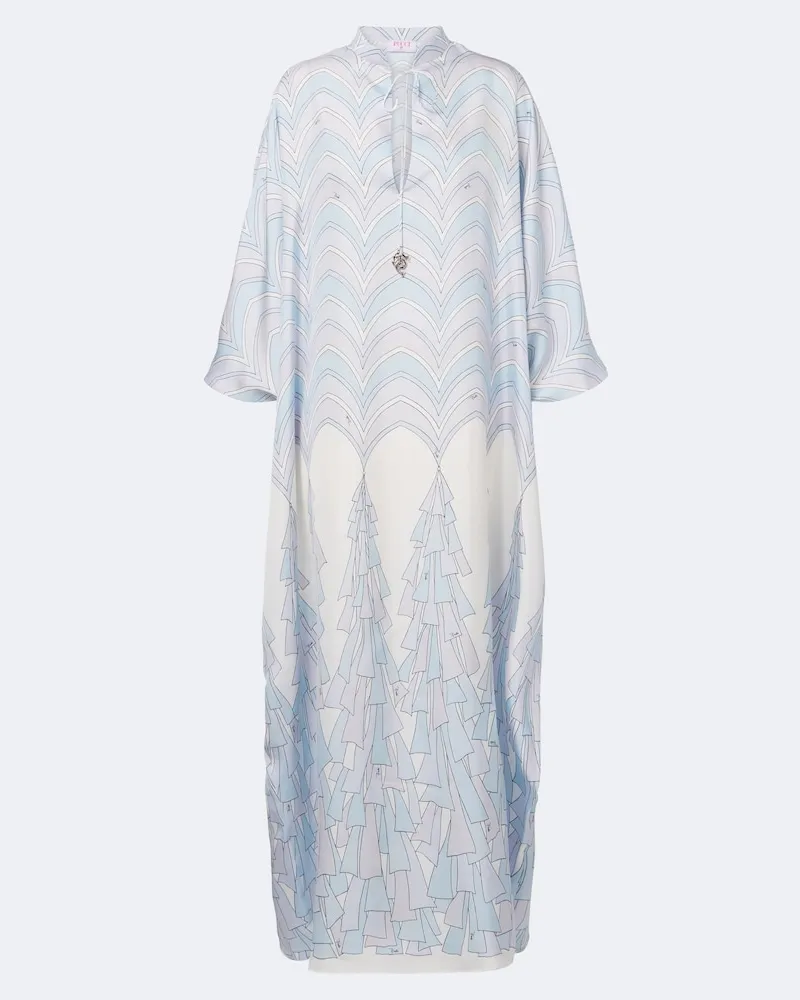 Emilio Pucci Kaftan Baiadera aus Seiden-Twill Blau