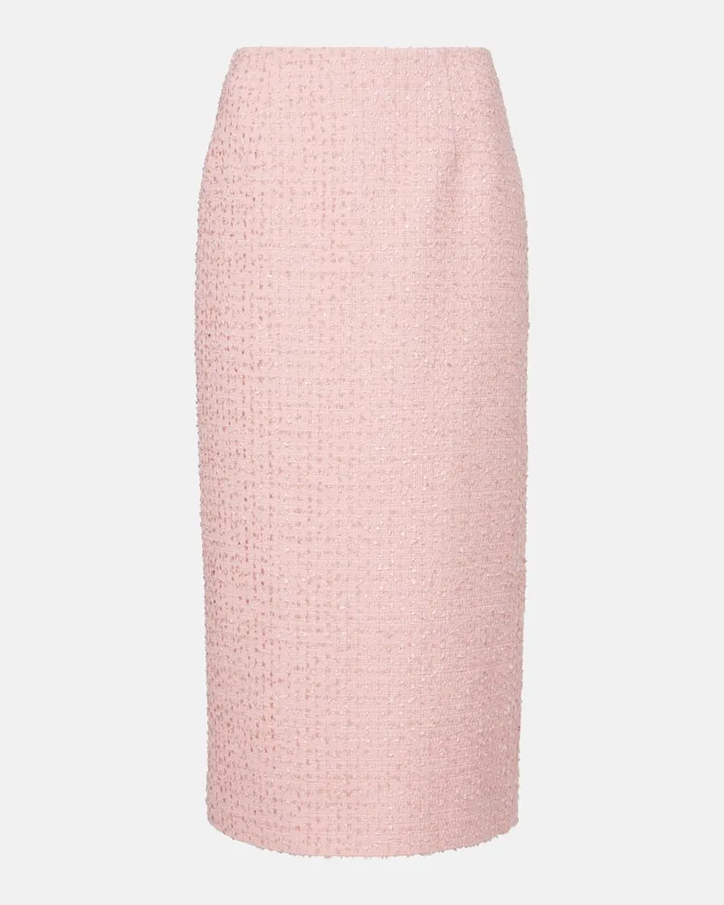 Carolina Herrera New York Bleistiftrock aus Tweed Rosa