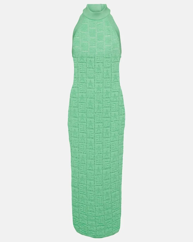 Balmain Midikleid Monogram Grün