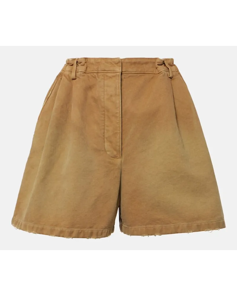 Prada Shorts aus Baumwoll-Canvas Braun