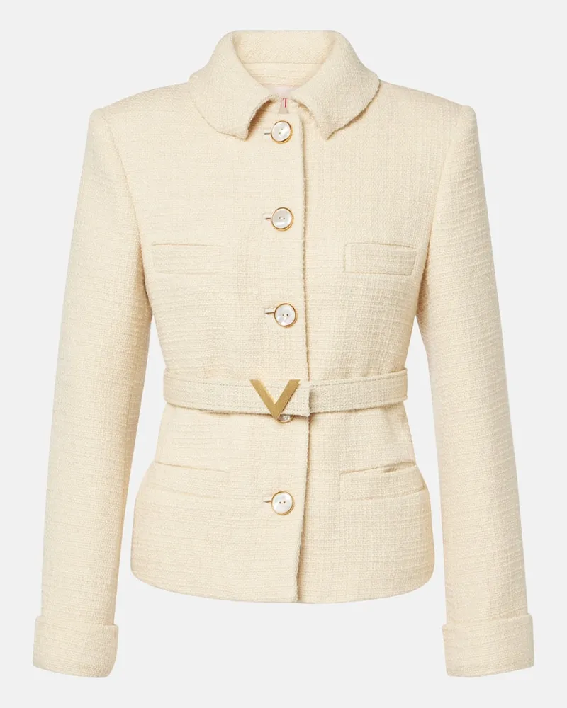 Valentino Garavani Jacke VGold aus Tweed Beige