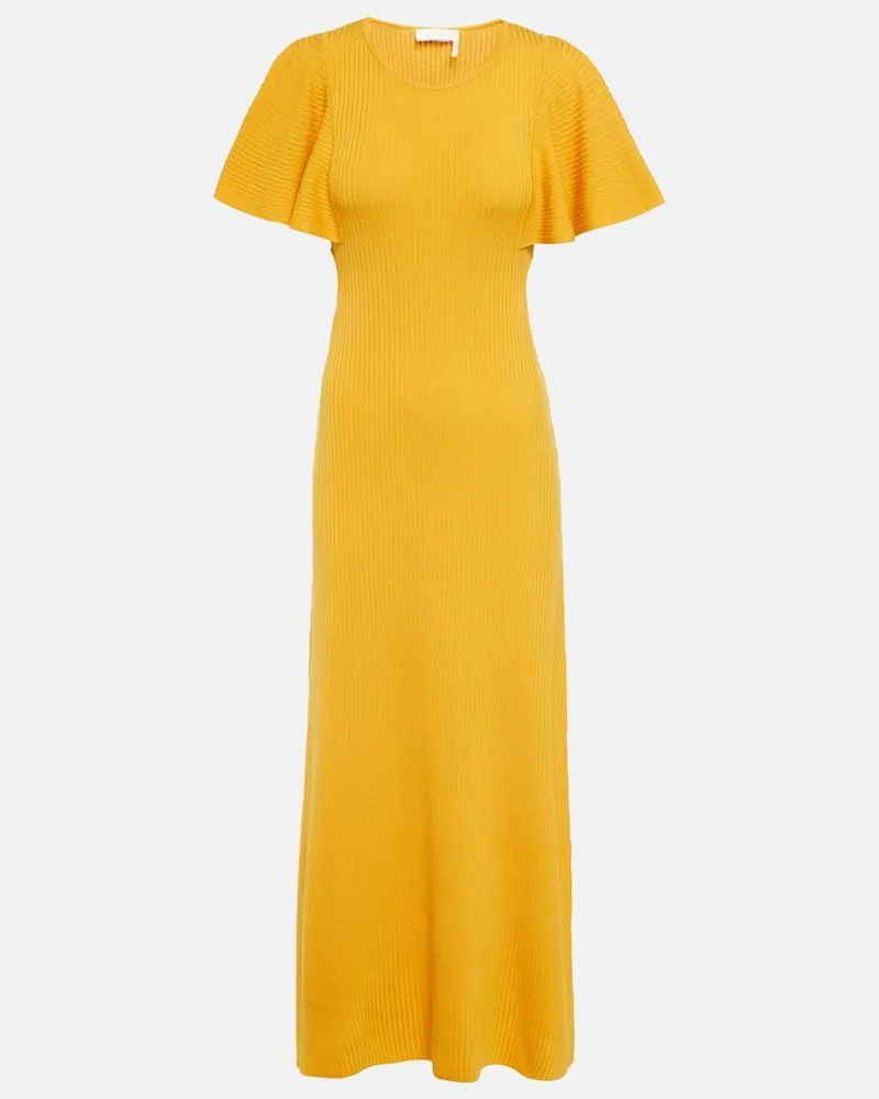 Chloé Chloé Midikleid aus Wolle Gelb