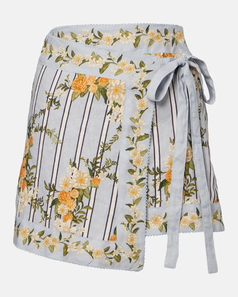 AGUA BENDITA Pareo Luna aus Leinen Blau