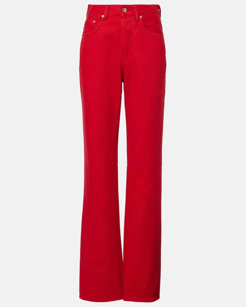 Jacquemus High-Rise Straight Jeans De-Nîmes Rot