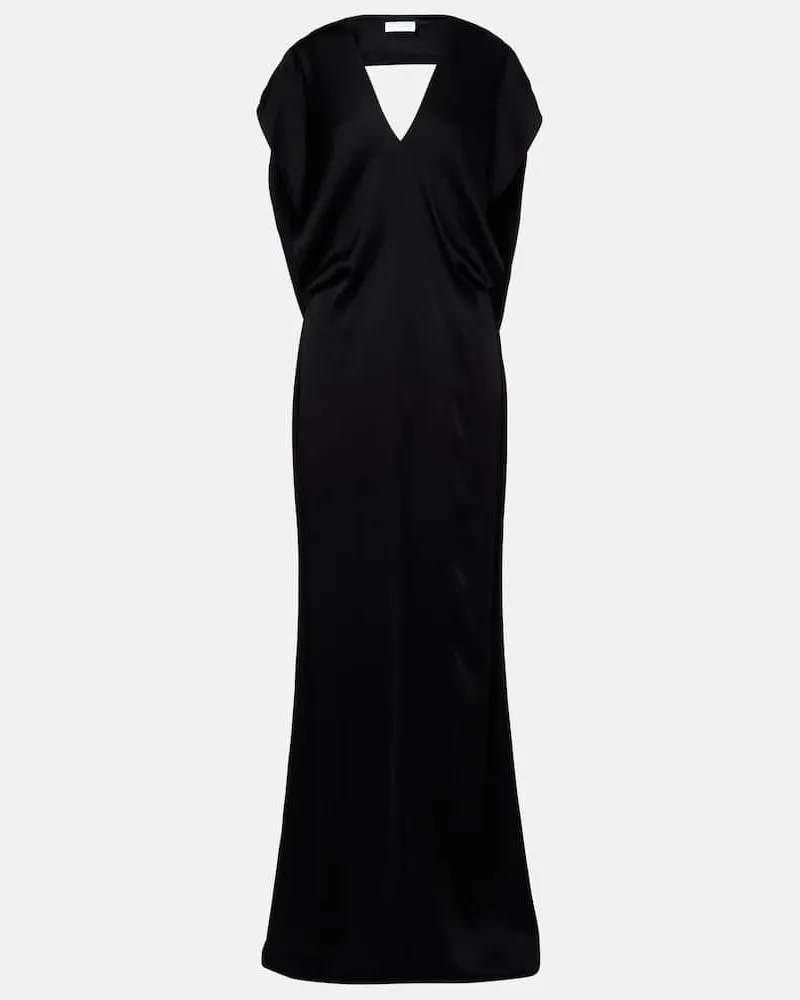 Stella McCartney Maxikleid aus Satin Schwarz