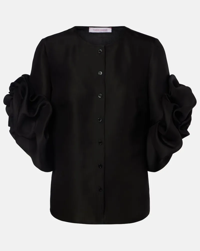 Carolina Herrera New York Bluse aus Seide Schwarz